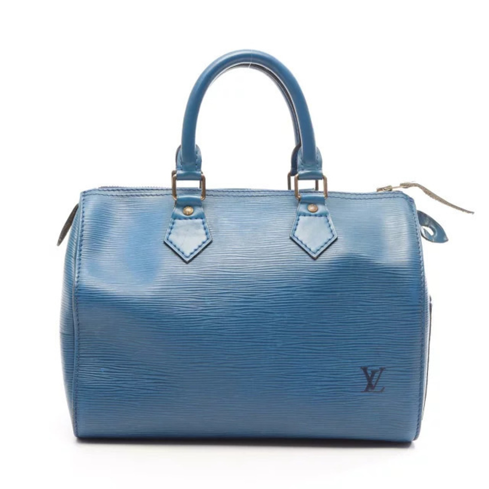 Louis Vuitton Speedy Epi Toledo Blue Handbag Leather